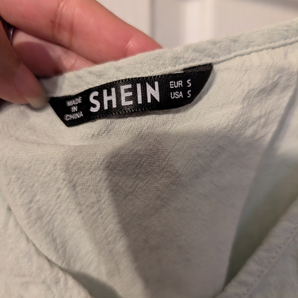 SHEIN Sage Green Ruffle Button-Front Cami - Picture 2 of 4